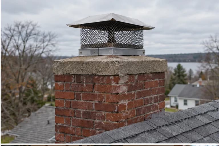 Illustrative chimney service scene